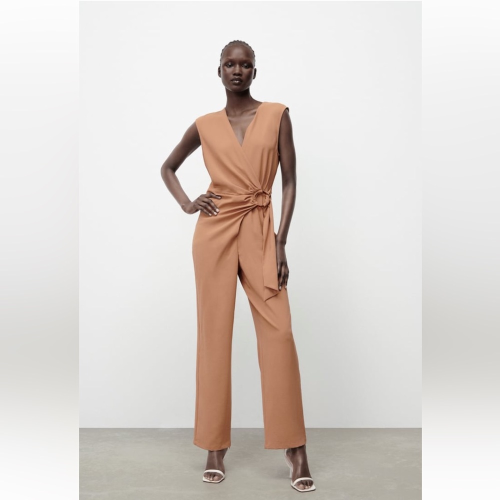 NWT ZARA wrap jumpsuit with buckle